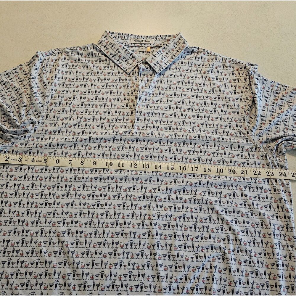 Straight Down Cocktail Print Men's Golf Performance Polo - "Pinecrest" - Picture 3 of 5